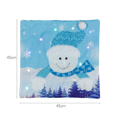 Juego de Fundas de Almohada Navideña Luminosas - Papá Noel y Muñeco de Nieve - Image 7