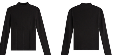 Polera Cuello Alto Negra de Punto para Mujer - Image 6