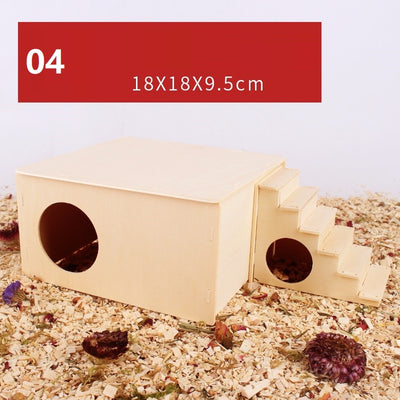 Plataforma de Madera Natural con Columpio y Cerca para Hámster - Image 18