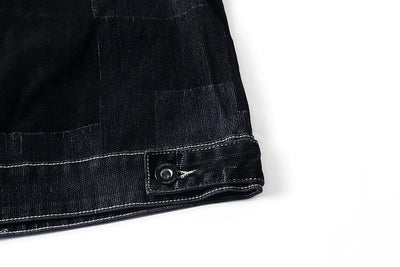 Chaqueta Denim Vintage con Paneles Texturizados para Hombre - Image 6