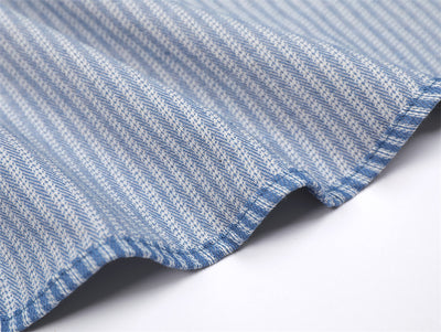 Camisa Suelta de Rayas Verticales y Manga Larga para Hombre - Image 16