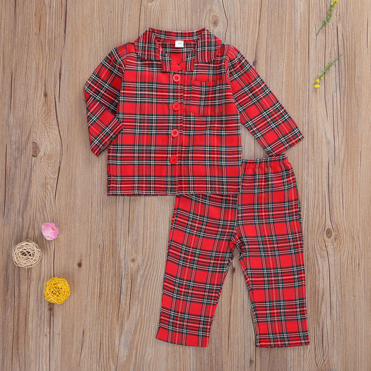 Traje Infantil Estilo Occidental a Cuadros Rojo - Image 10