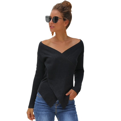 Suéter Escote V Slim Fit Colores Sólidos para Mujer - Image 9