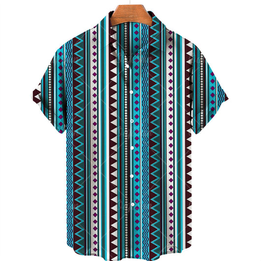 Camisa Vintage de Verano para Hombre Cuello V Talla 5XL - Image 7
