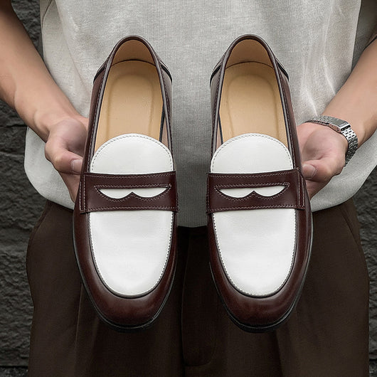 Zapatos Casuales de Cuero para Hombre - Diseño Versátil sin Cordones - Image 3