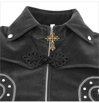 Abrigo Gótico Halloween con Cuello Alzado para Hombre - Image 6