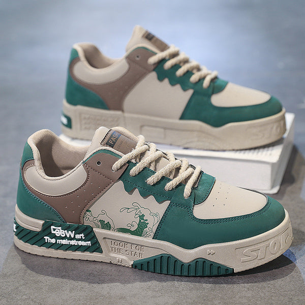 Zapatos Deportivos Casuales de Cuero con Plataforma Elevadora para Hombre