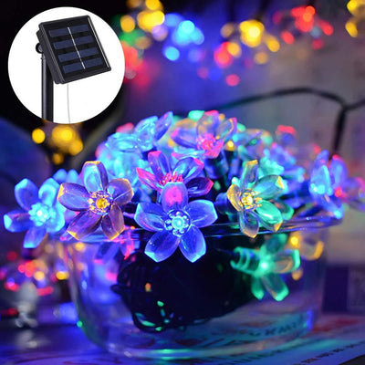 Luces Solares Decorativas 12m 100 LED Flor de Durazno Impermeables - Image 5