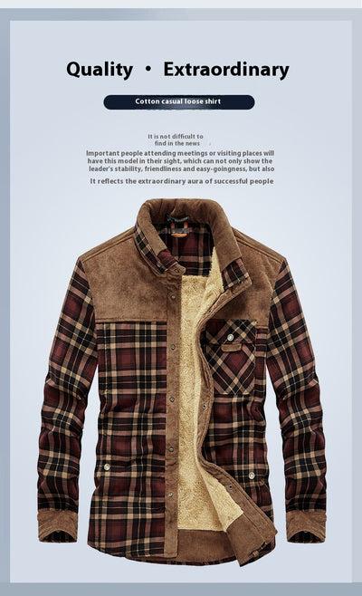 Cardigan Grueso de Forro Polar para Hombre - Cuadros Cálidos Otoño Invierno - Image 15