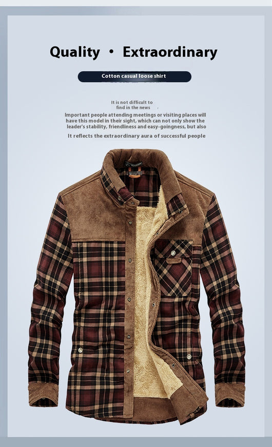 Cardigan Grueso de Forro Polar para Hombre - Cuadros Cálidos Otoño Invierno - Image 15