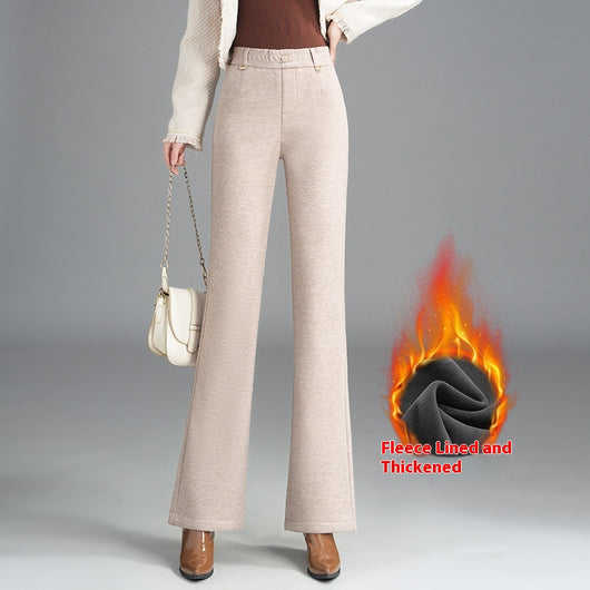 Pantalones Flare Slim Forrados en Fleece - Estilo Casual y Cómodo