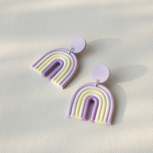 Aretes de Arcilla Polimérica Arcoíris Hechos a Mano Estilo Retro - Image 12
