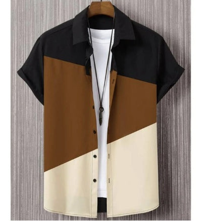 Camisa Casual para Hombre con Estampado Digital y Cuello de Pie - Image 17