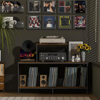 Mueble Tocadiscos Dual con Almacenamiento para Vinilos - Image 3
