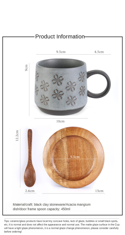 Taza de Cerámica Retro con Asa Colgante y Capacidad Extra Grande + Cuchara - Image 13