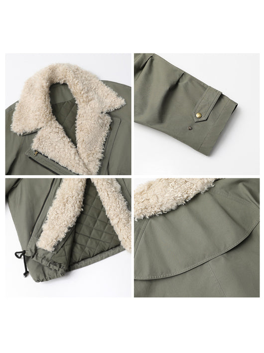 Chaqueta Retro con Cuello de Piel para Mujer - Image 13