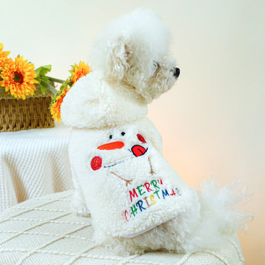 Abrigo Navideño Cálido para Perros y Gatos - Diseño Muñeco de Nieve Esponjoso - Image 2