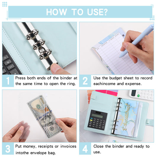 Cuaderno de Cuero PU A6 con Anillas y Calculadora Integrada - Image 18