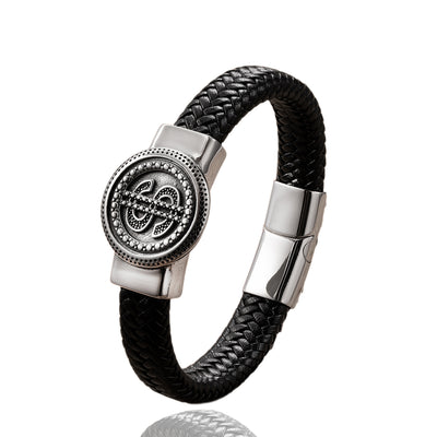 Pulsera de Cuero y Acero Inoxidable para Hombre - Image 5
