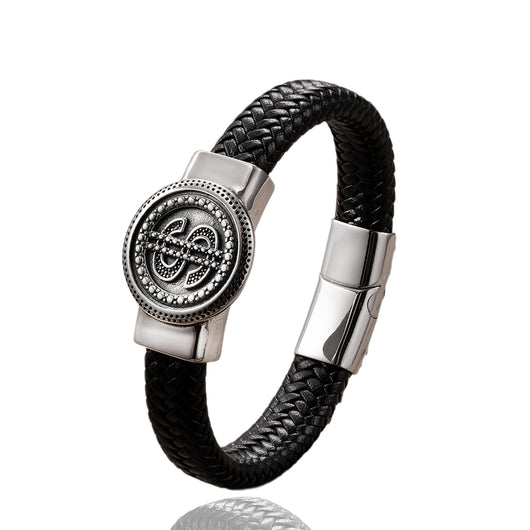 Pulsera de Cuero y Acero Inoxidable para Hombre - Image 5