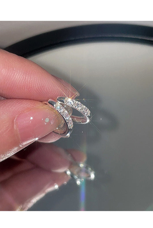 Aretes de Clip Geométricos con Circonita y Diamantes de Imitación para Mujer - Image 13