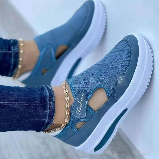 Zapatillas Deportivas Mujer con Cierre de Velcro y Suela Gruesa Transpirable - Image 4