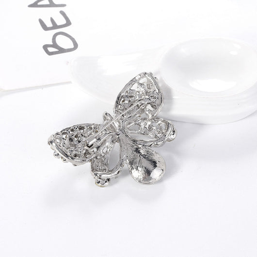 Broche Moño con Incrustaciones de Diamantes de Aleación