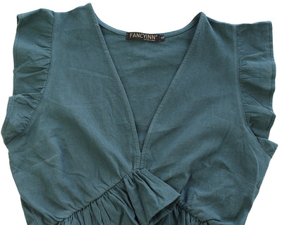 Conjunto Elegante: Blusa Chifón Volantes Escote V + Pantalón Ancho con Aberturas - Image 27