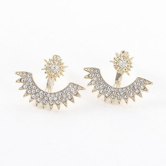 Aretes Personalizados de Cristales Brillantes con Diseño Frontal y Trasero - Image 3
