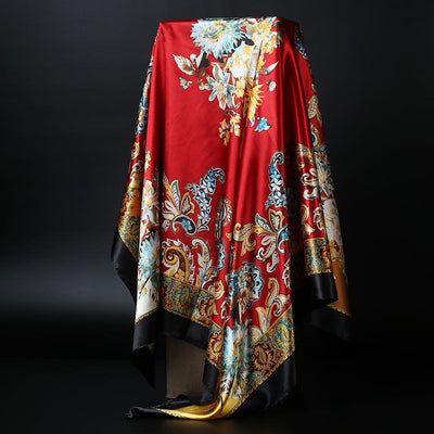 Pañoleta Cuadrada de Seda Simulada - Accesorio Versátil para Cualquier Estilo - Image 3