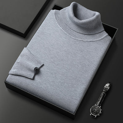 Suéter Cuello Alto Slim Fit para Hombre - Pullover Básico de Color Sólido - Image 43