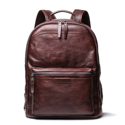 Mochila de Cuero Curtido al Vegetal - Estilo Retro Europeo de Gran Capacidad - Image 5