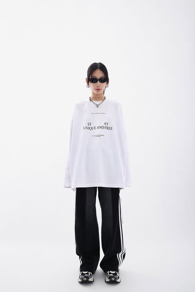 Camiseta Holgada de Algodón con Letras para Mujer - Image 13
