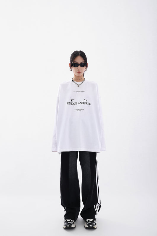 Camiseta Holgada de Algodón con Letras para Mujer - Image 13