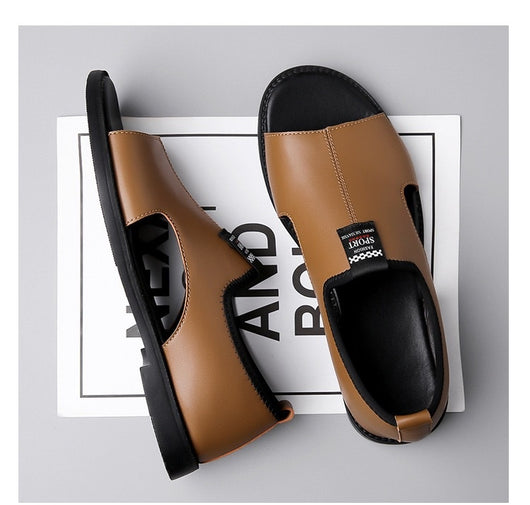 Sandalias de Cuero Roma Transpirables con Suela Suave para Hombre - Image 13