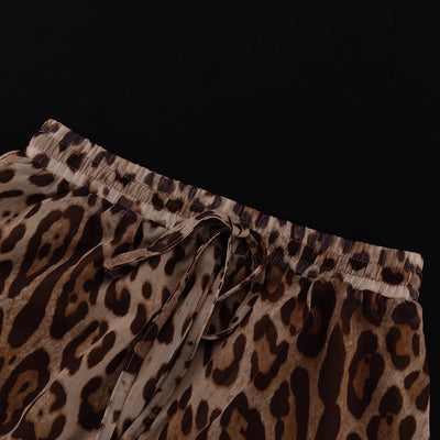 Conjunto Leopardo Transparente: Blusa Manga Larga y Shorts Sueltos - Image 13