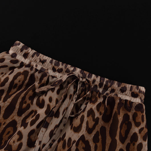 Conjunto Leopardo Transparente: Blusa Manga Larga y Shorts Sueltos - Image 13