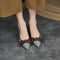 Sapatos Femininos de Couro com Laço - Salto Médio Primavera Outono