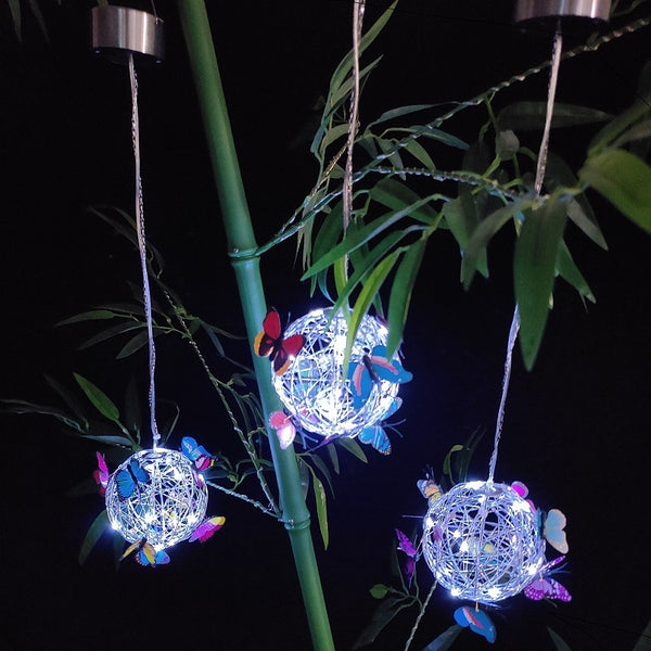 Lámpara Solar Colgante Decorativa con Mariposas Iluminadas