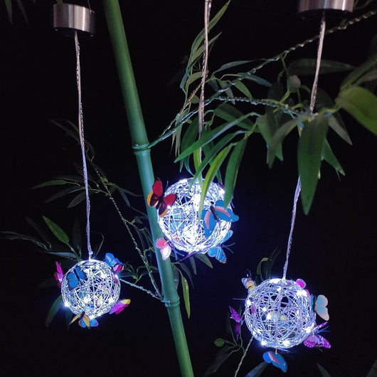 Lámpara Solar Colgante Decorativa con Mariposas Iluminadas
