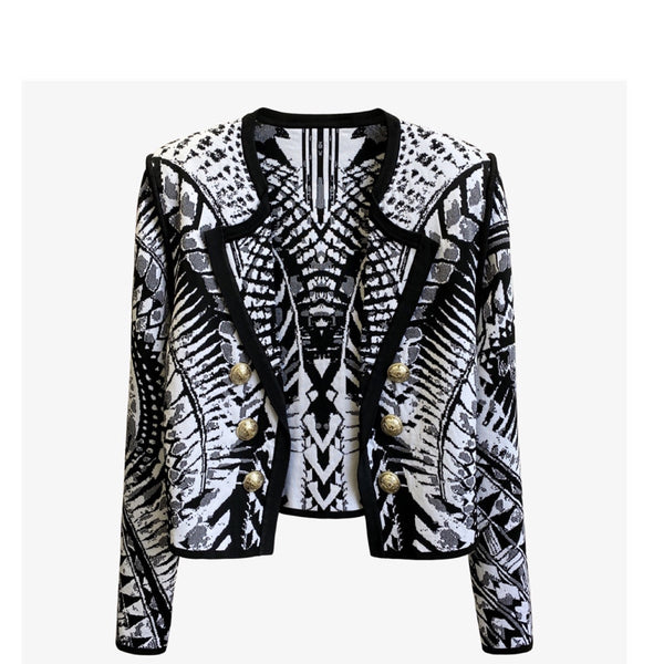 Cardigan de Punto Contraste Negro y Blanco Premium