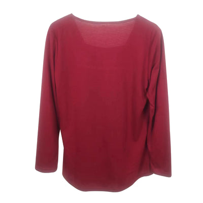 Blusa Plisada Cuello Cuadrado Manga Larga Talla Grande Algodón Imitación - Image 26