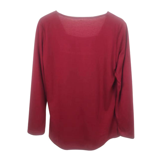 Blusa Plisada Cuello Cuadrado Manga Larga Talla Grande Algodón Imitación - Image 26