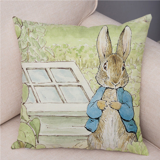 Funda de Cojín Conejo Cartoon Piel de Melocotón para Sofá y Decoración del Hogar - Image 25