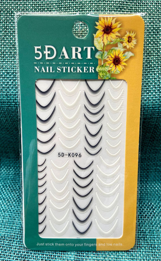 Stickers de Uñas 3D con Relieve - Diseño Cuadros y Moños para Verano
