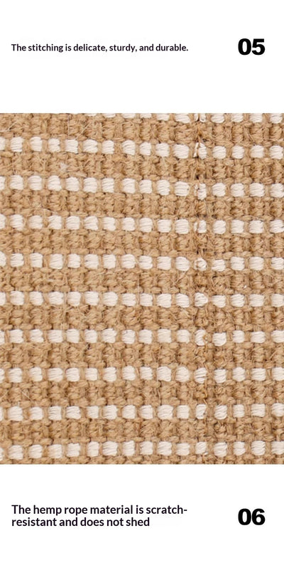 Beige and off-white woven catnip pillow toy, 34cm long and 9.5cm wide, with soft beige trim. - Image 7