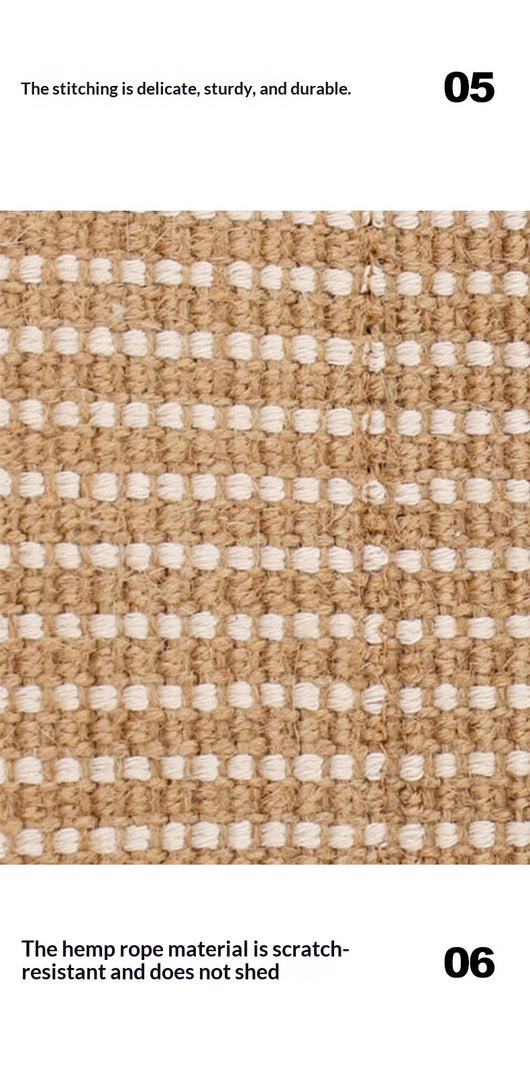 Beige and off-white woven catnip pillow toy, 34cm long and 9.5cm wide, with soft beige trim. - Image 7