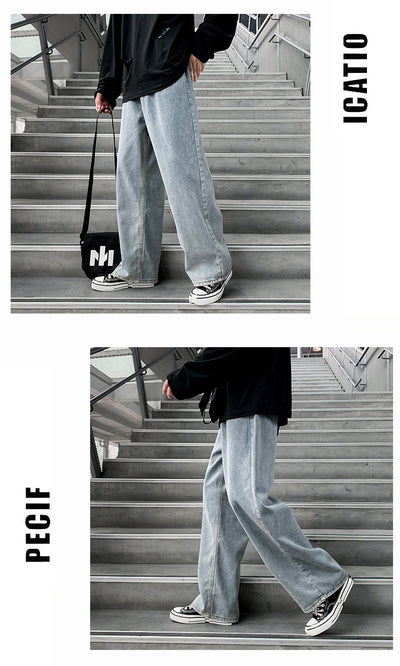 Pantalones Vaqueros Hombre Estilo Coreano Rectos Sueltos - Image 9
