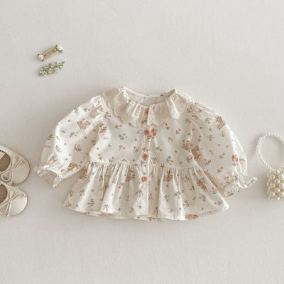 Vestido Princesa Floral Estilo Coreano con Conejo para Bebé - Image 7