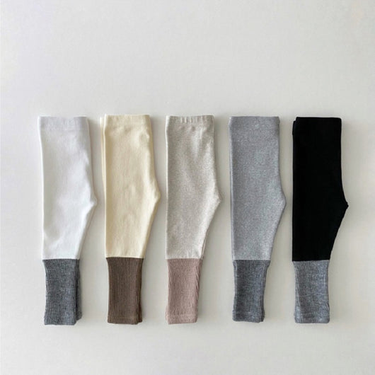 Leggings de Algodón Elastizado con Combinación de Colores para Niñas - Image 22